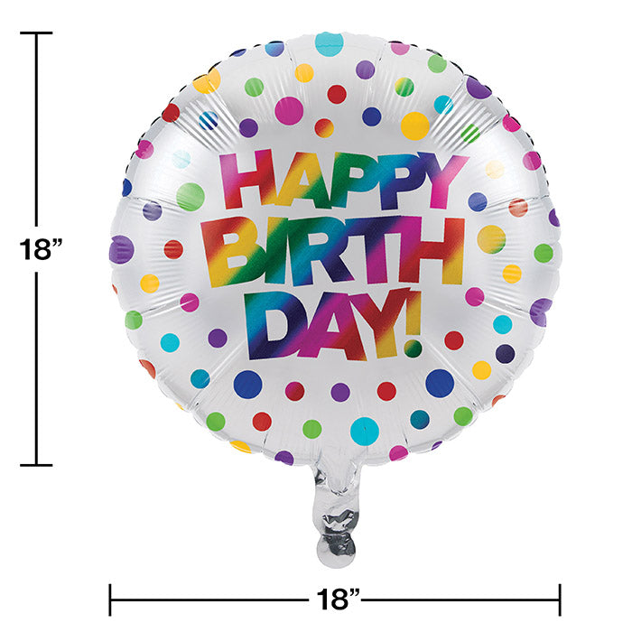 Party Decorations Rainbow Foil Birthday Metallic Balloon, 18", Rainbow Foil Birthday