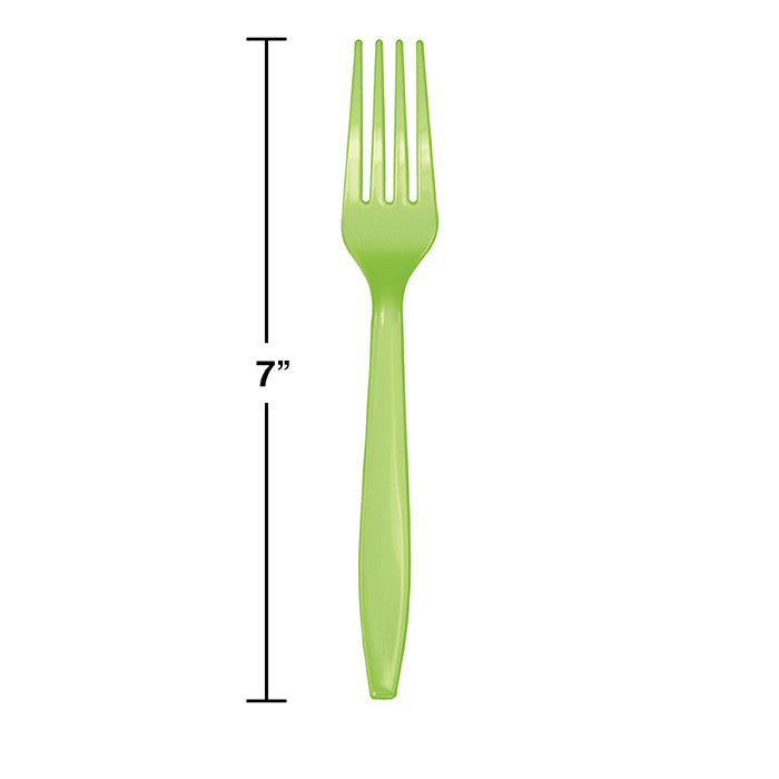 Party Decorations Fresh Lime Green Plastic Forks, 24 ct