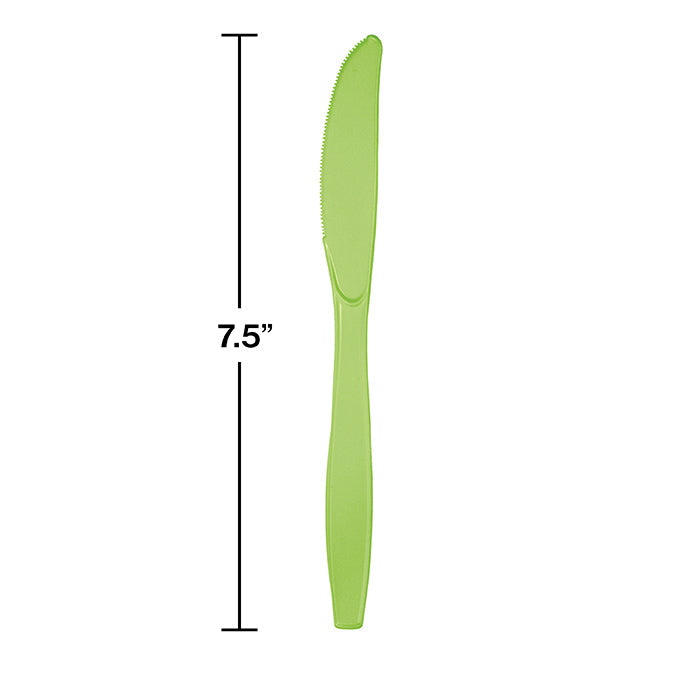 Party Decorations Fresh Lime Green Plastic Knives, 24 ct