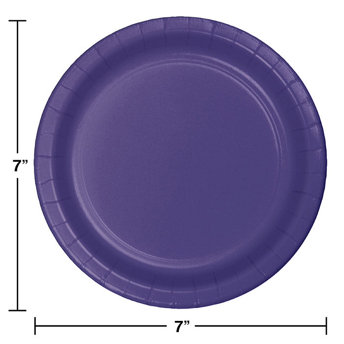 Party Decorations Purple Paper Dessert Plates, 24 ct