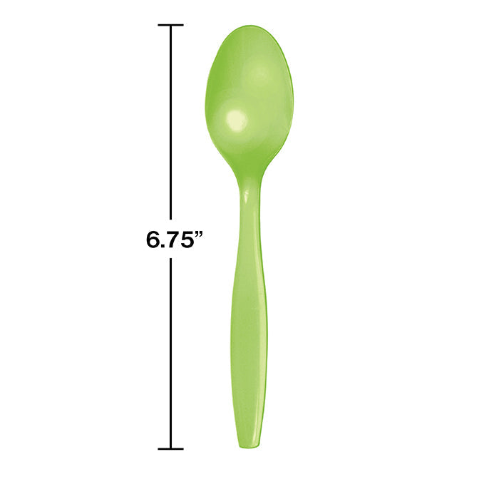 Party Decorations Fresh Lime Green Plastic Spoons, 24 ct