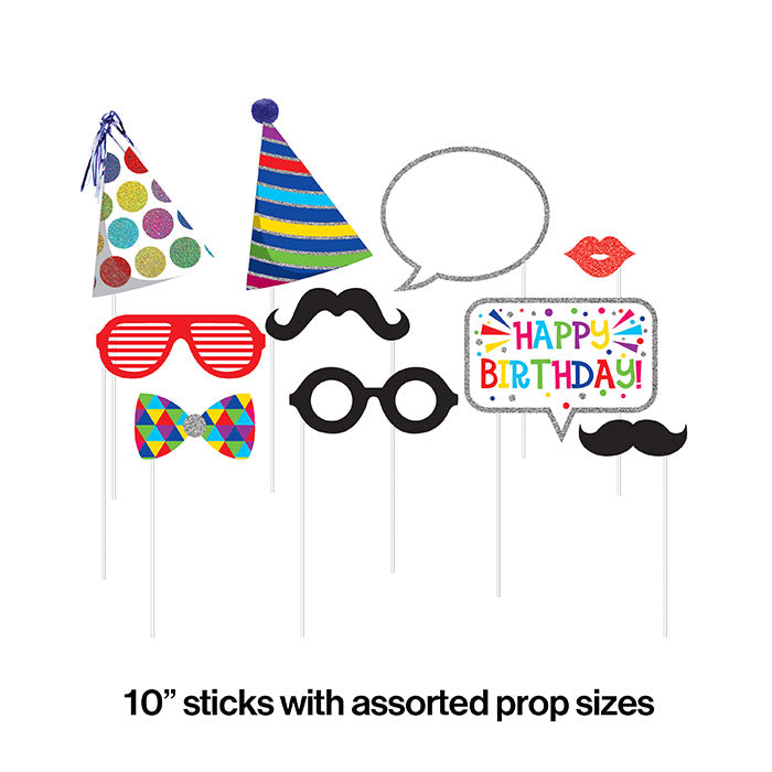 Party Decorations Birthday Photo Booth Props, 10 ct