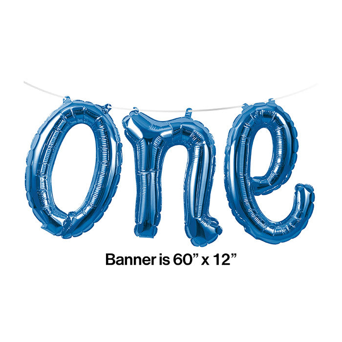 Party Decorations 1st Birthday Boy "One" Balloon Banner