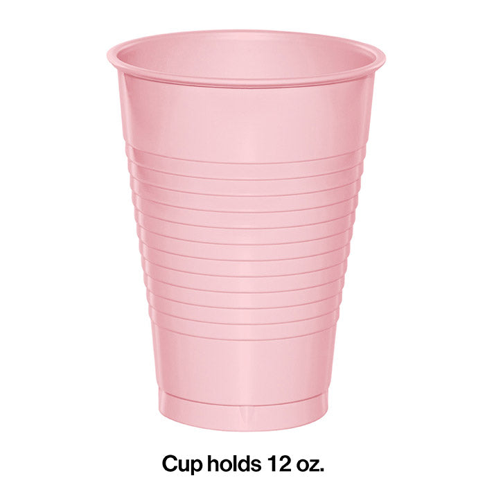 Party Decorations Classic Pink 12 Oz Plastic Cups, 20 ct