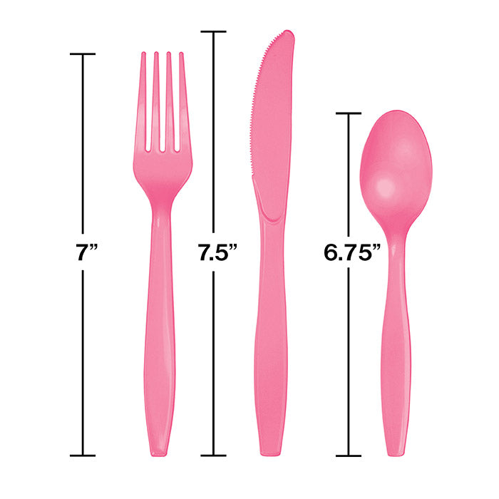 Party Decorations Candy Pink Assorted Cutlery, 18 ct