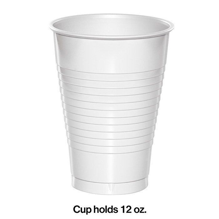 Party Decorations White Premium Plastic Cups 12 Oz., 20 ct