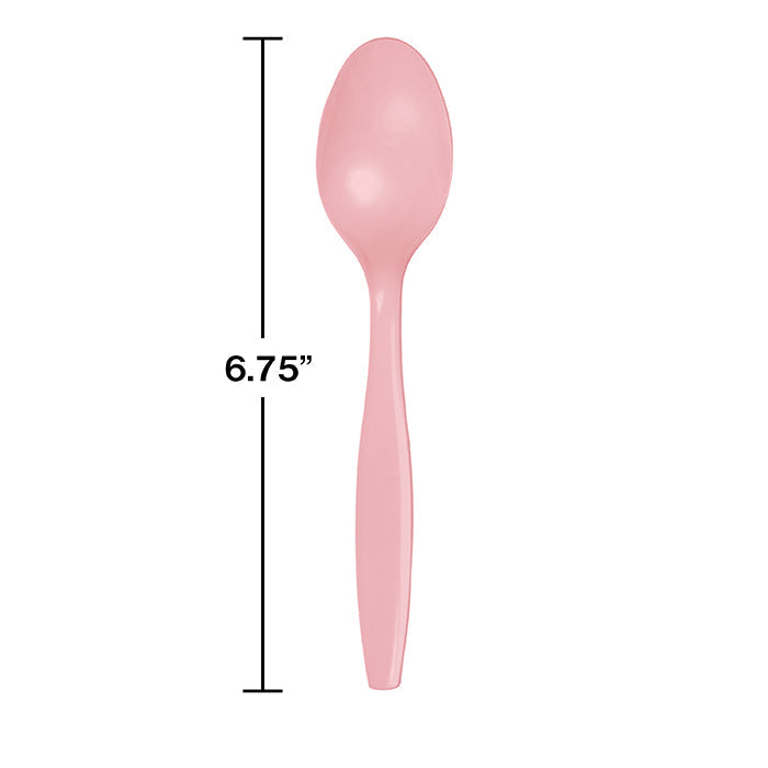 Party Decorations Classic Pink Plastic Spoons, 50 ct