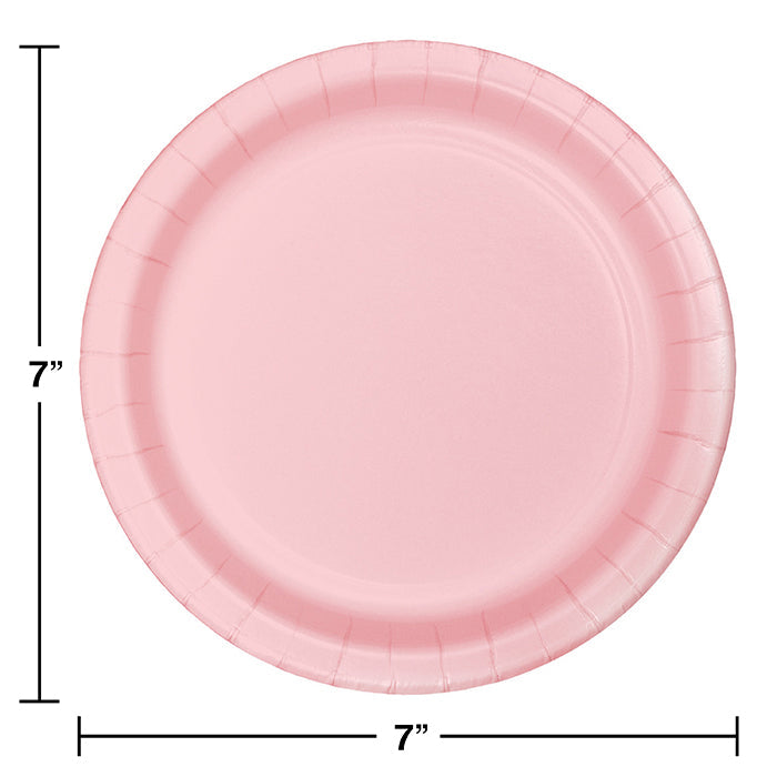 Party Decorations Classic Pink Paper Dessert Plates, 24 ct