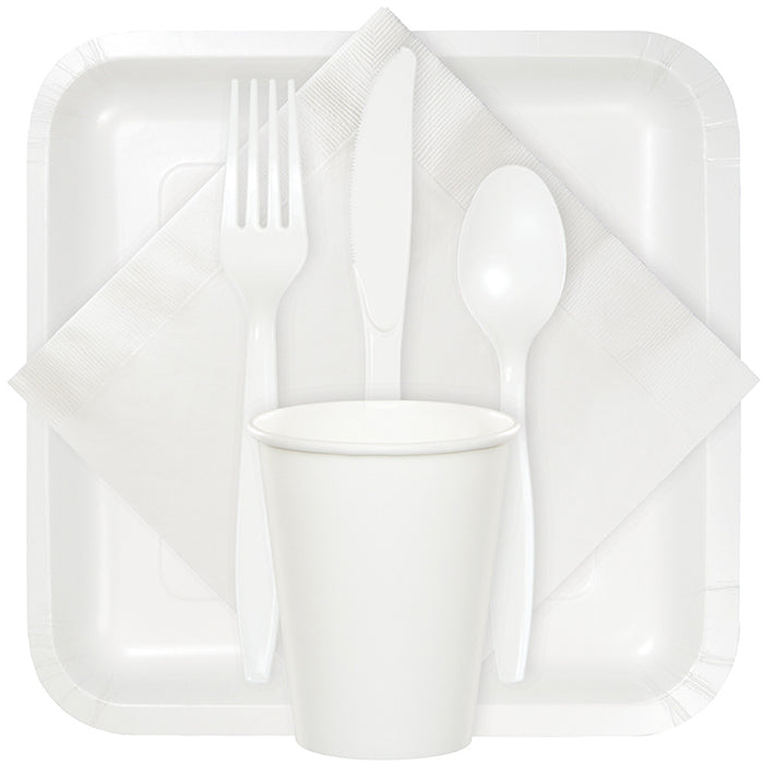 Party Decorations White Beverage Napkin, 20 ct