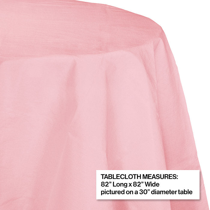 Party Decorations Classic Pink Round Polylined TIssue Tablecover, 82"