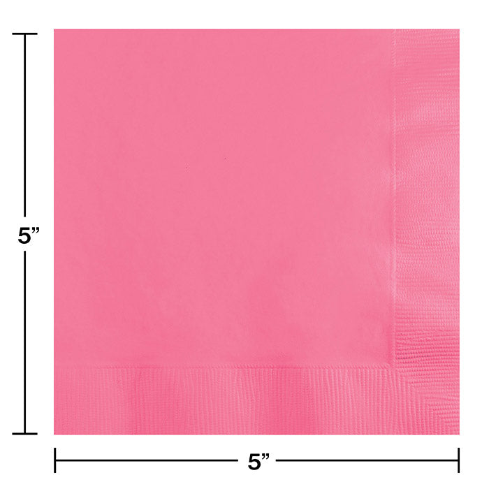 Party Decorations Candy Pink Beverage Napkin, 3 Ply, 50 ct