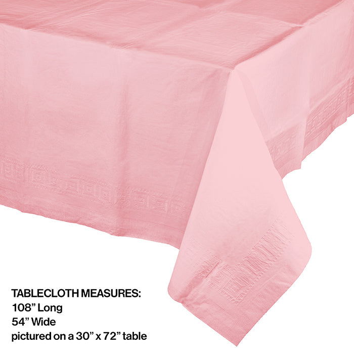 Party Decorations Classic Pink Tablecover 54"X 108" Polylined Tissue