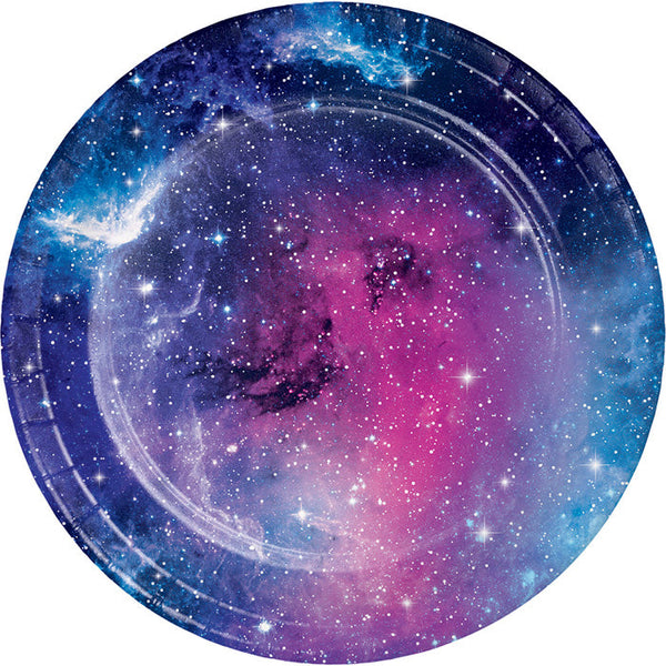 Party Decorations Galaxy Party Paper Dessert Plates, 8 ct