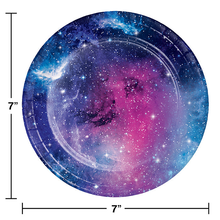 Party Decorations Galaxy Party Paper Dessert Plates, 8 ct