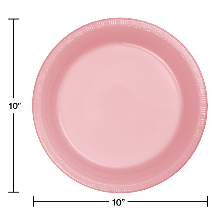 Party Decorations Classic Pink Plastic Banquet Plates, 20 ct