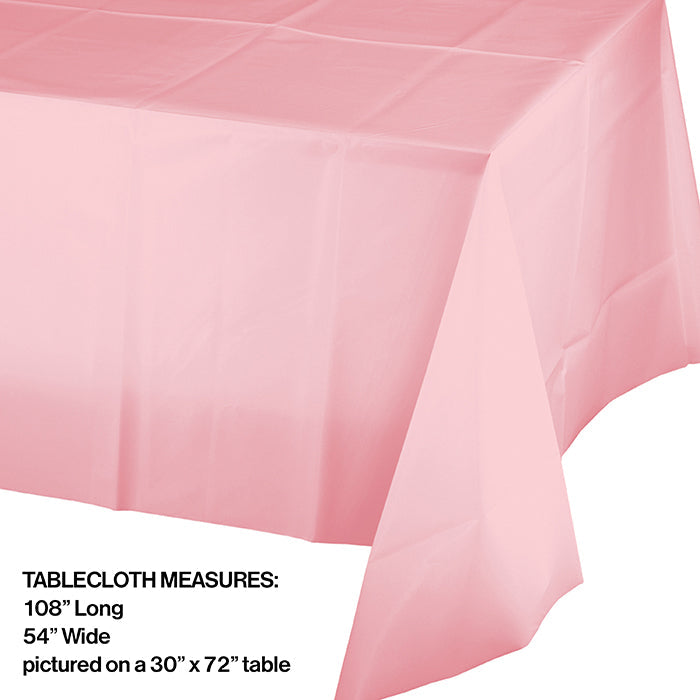 Party Decorations Classic Pink Tablecover Plastic 54" X 108"