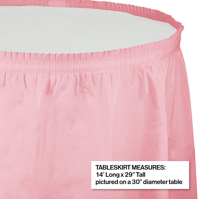 Party Decorations Classic Pink Plastic Tableskirt, 14' X 29"