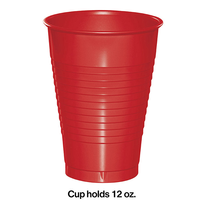 Party Decorations Classic Red 12 Oz Plastic Cups, 20 ct