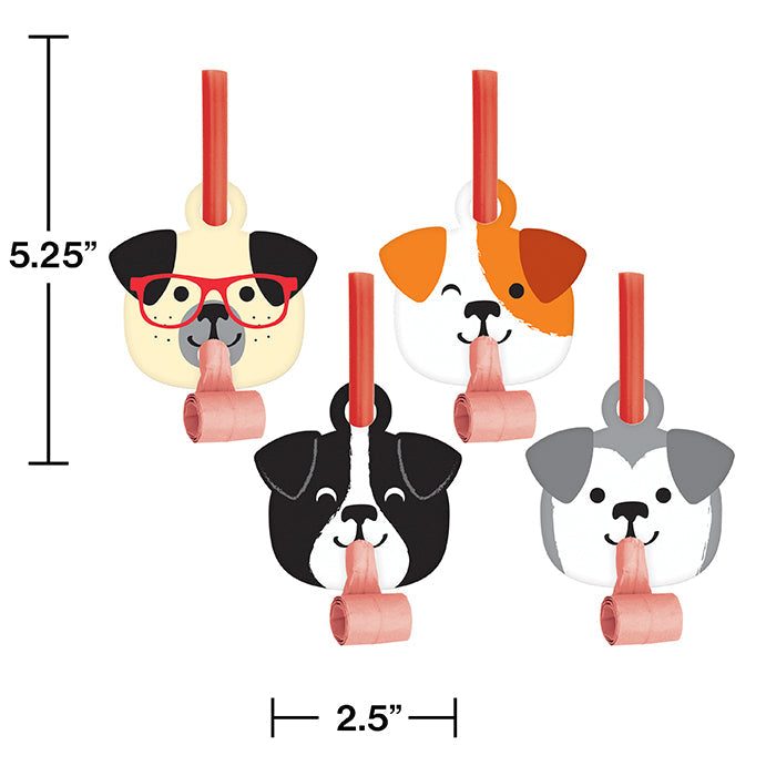 Party Decorations Dog Party Blowouts W/ Med, 8 ct