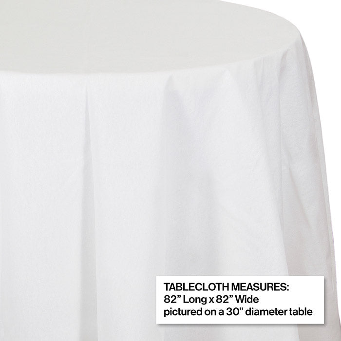 Party Decorations White Round 82 Inch Plastic Tablecover