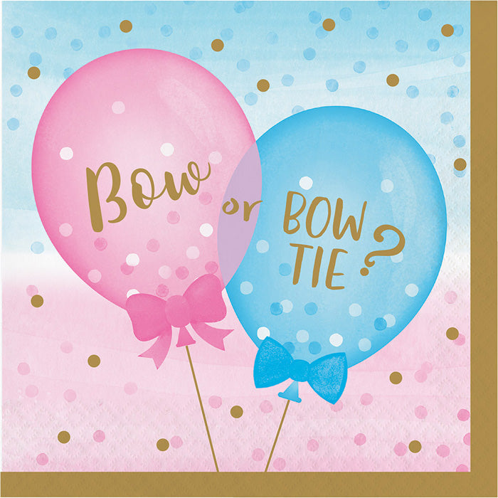 Party Decorations Gender Reveal Balloons Napkins, 16 ct