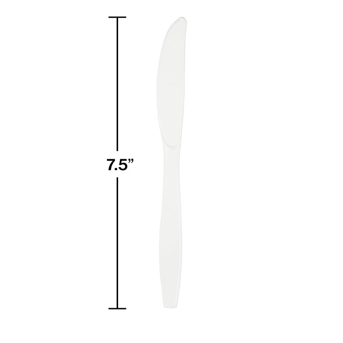 Party Decorations White Premium Plastic Knives, 50 ct