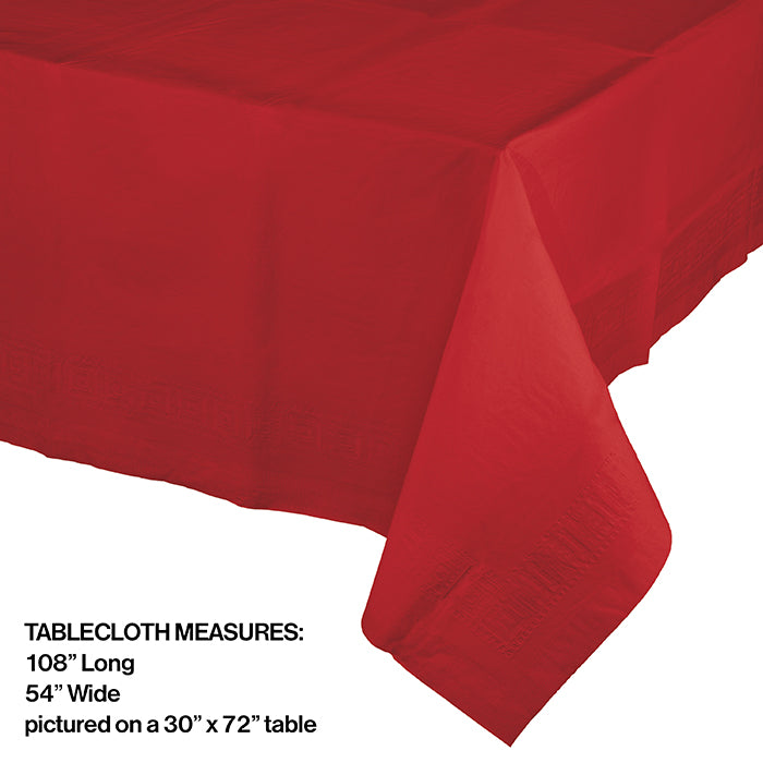 Party Decorations Classic Red Tablecover 54"X 108" Polylined Tissue