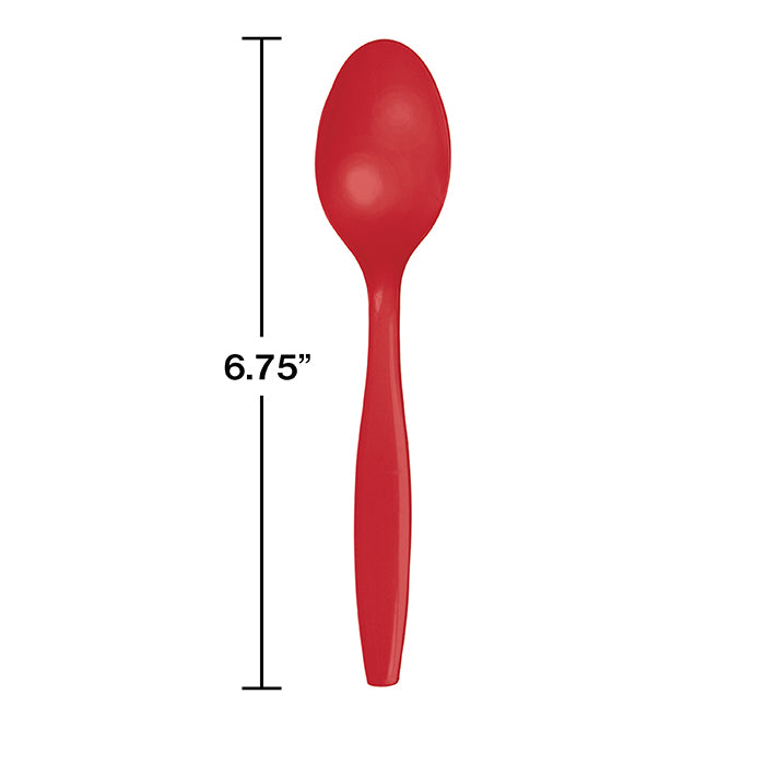 Party Decorations Classic Red Plastic Spoons, 24 count