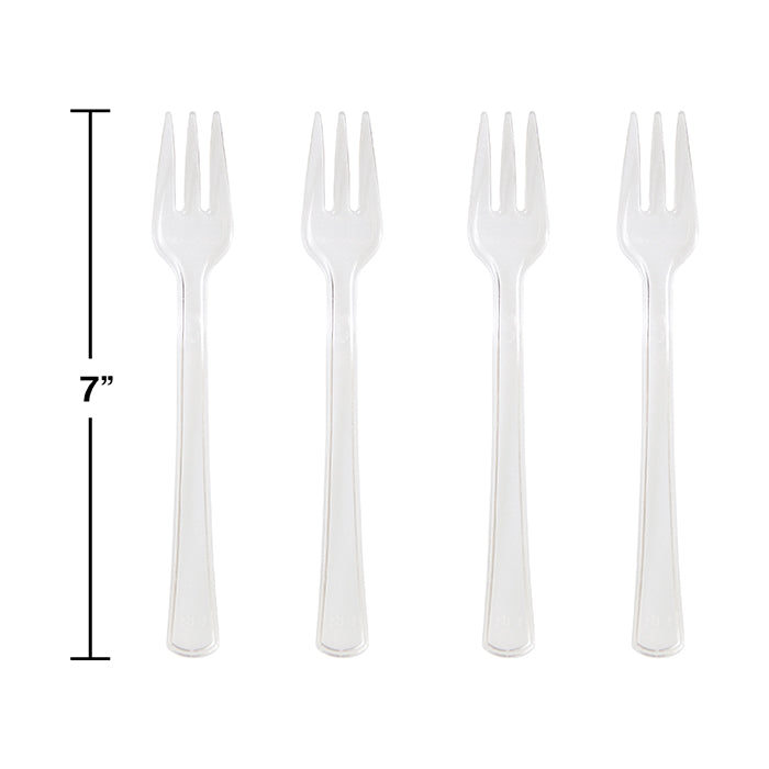 Party Decorations Clear Mini Appetizer Forks, 24 ct