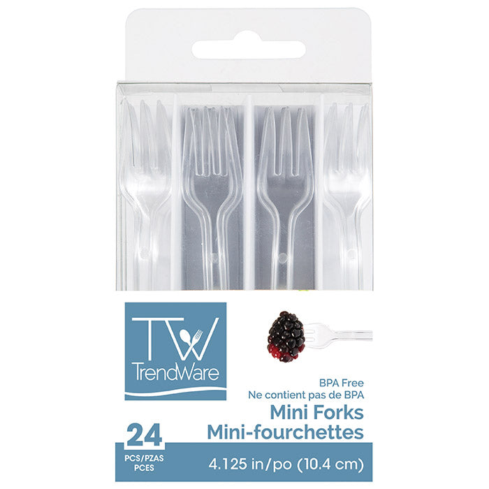 Party Decorations Clear Mini Appetizer Forks, 24 ct