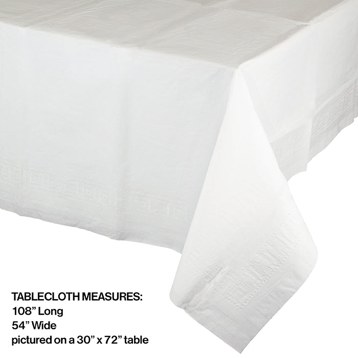 Party Decorations White Tablecover 54"X 108" Polylined Tissue