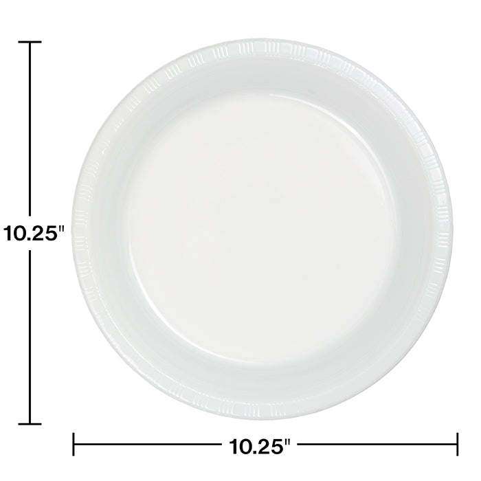 Party Decorations White Prem Plastic Banquet Plates, 20 ct