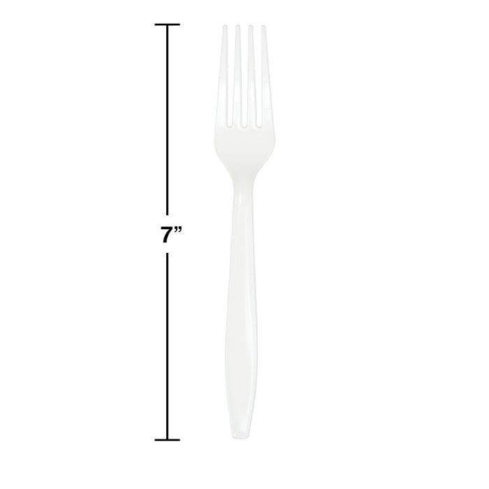 Party Decorations White Premium Plastic Forks, 24 ct