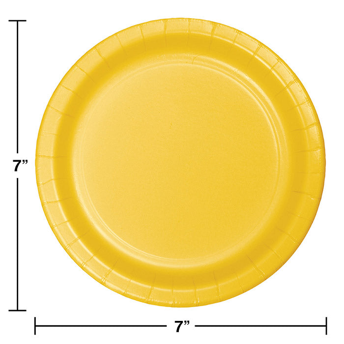 Party Decorations School Bus Yellow Paper Dessert Plates, 8 ct