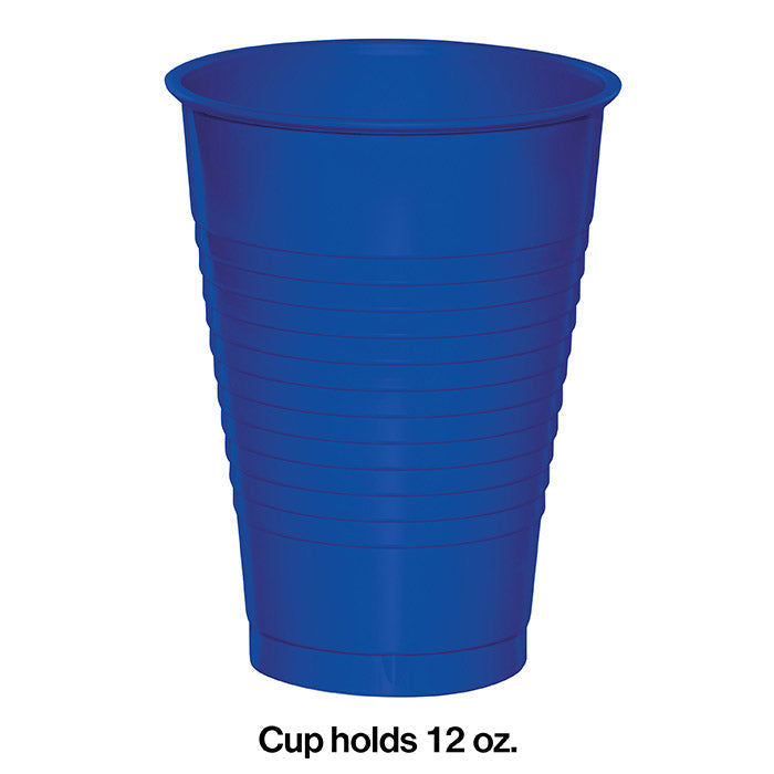 Party Decorations Cobalt Blue 12 Oz Plastic Cups, 20 ct