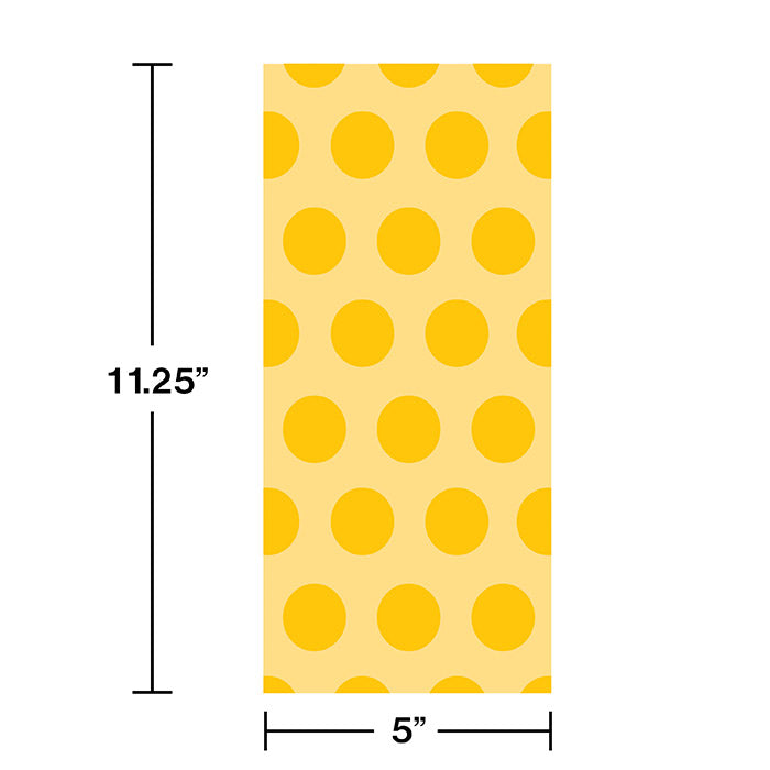 Party Decorations School Bus Yellow Polka Dot Favor Bags, 20 ct