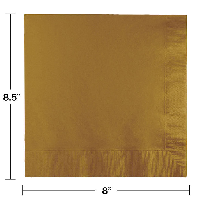 Party Decorations Glittering Gold Dinner Napkins 3Ply 1/4Fld, 25 ct