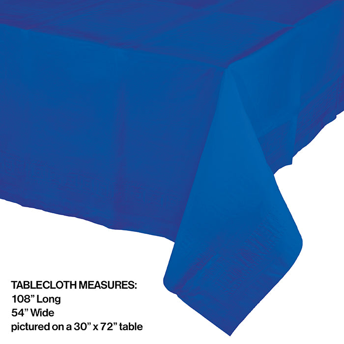 Party Decorations Cobalt Tablecover 54"X 108" Polylined Tissue