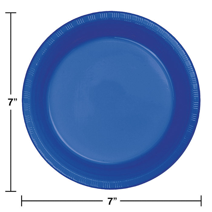 Party Decorations Cobalt Blue Plastic Dessert Plates, 20 ct