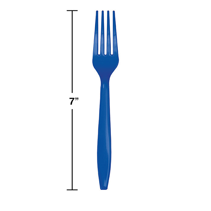 Party Decorations Cobalt Blue Plastic Forks, 50 ct