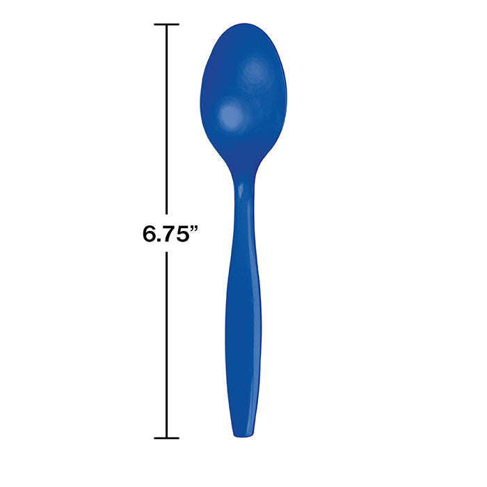 Party Decorations Cobalt Blue Plastic Spoons, 24 ct