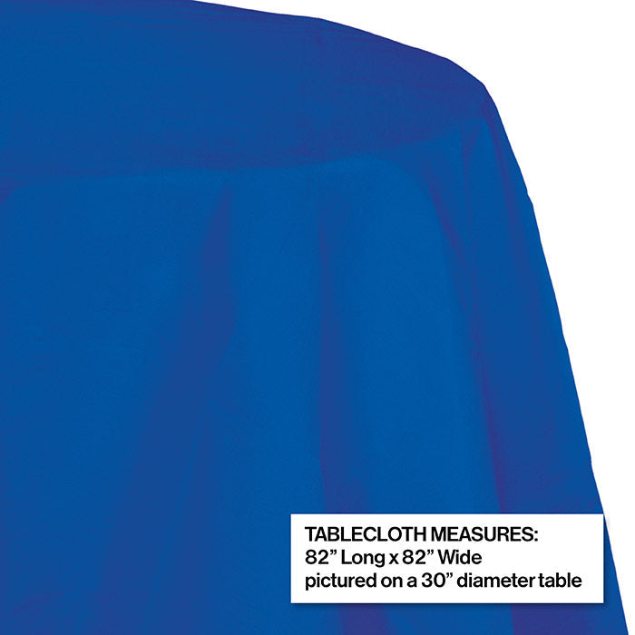 Party Decorations Cobalt Round Polylined TIssue Tablecover, 82"