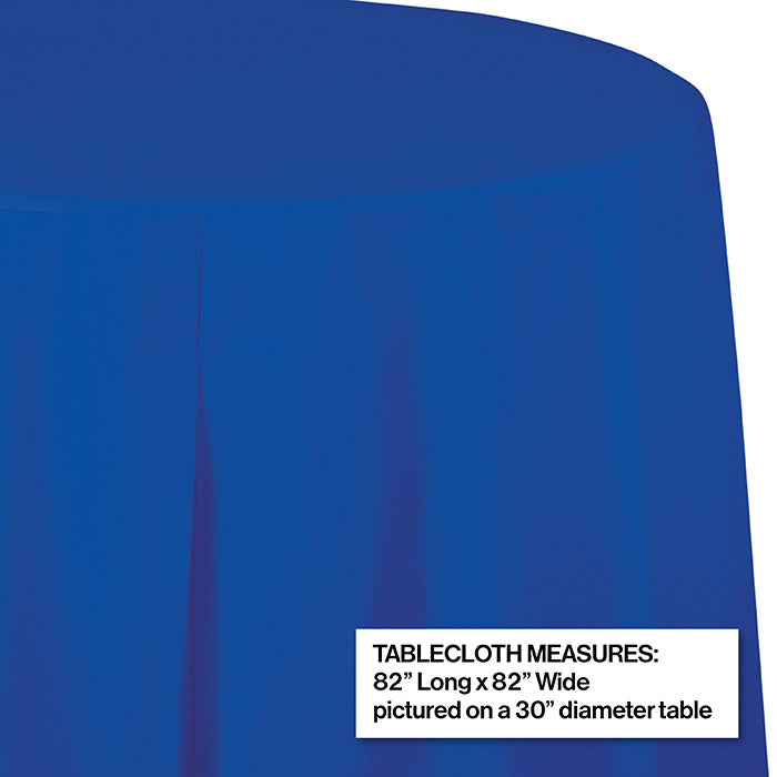 Party Decorations Cobalt Round Plastic Tablecover, 82"