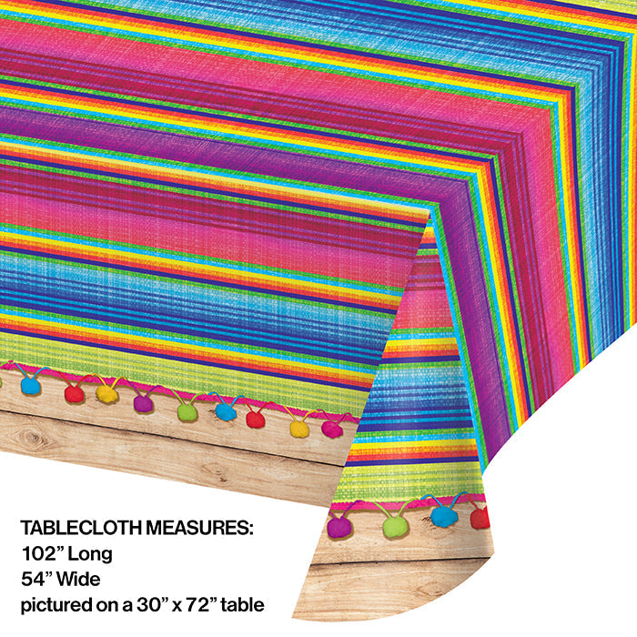 Party Decorations Serape Plastic Tablecover All Over Print, 54" X 102"