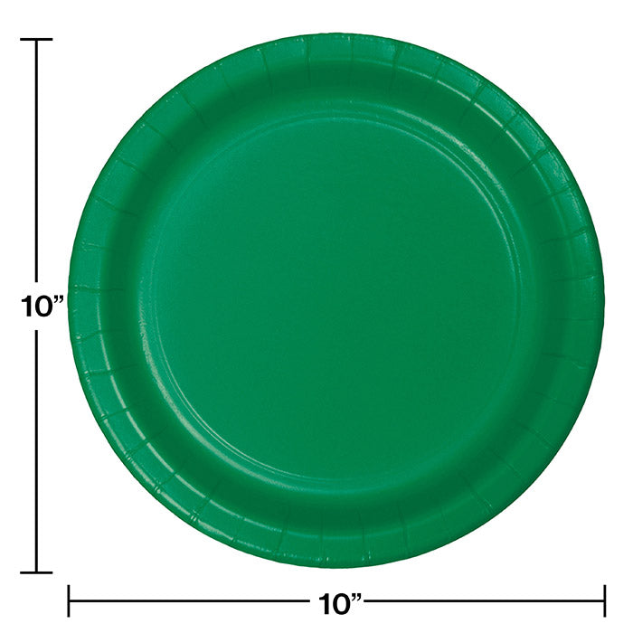 Party Decorations Emerald Green Paper Banquet Plates, 24 Count