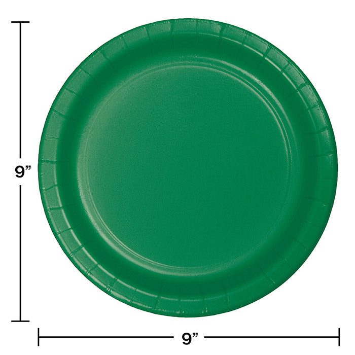 Party Decorations Emerald Green Paper Plates, 24 Count