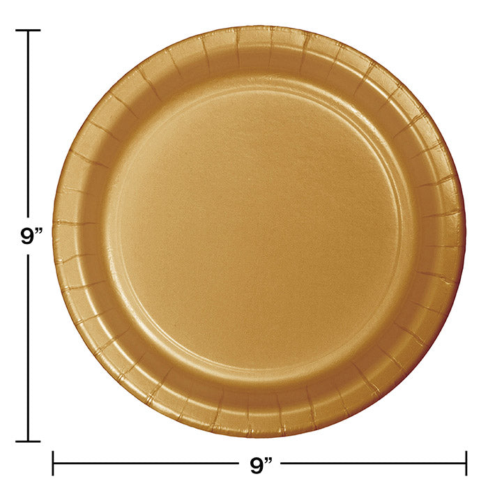 Party Decorations Glittering Gold Paper Plates, 24 ct