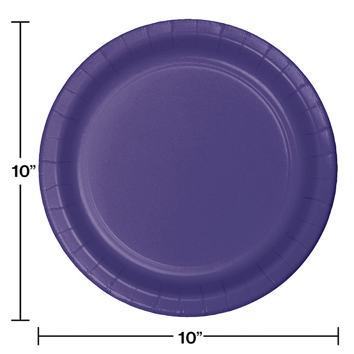 Party Decorations Purple Paper Banquet Plates, 24 ct