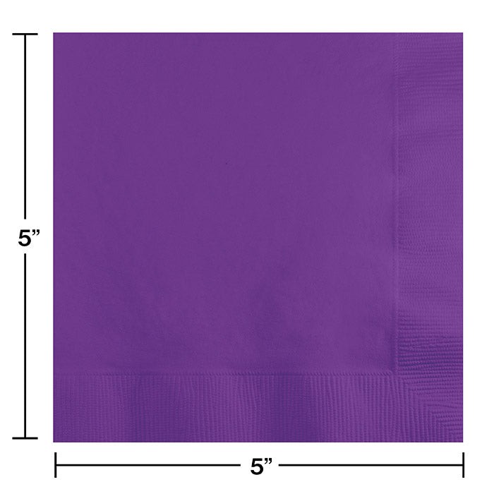 Party Decorations Amethyst Beverage Napkin, 3 Ply, 50 ct