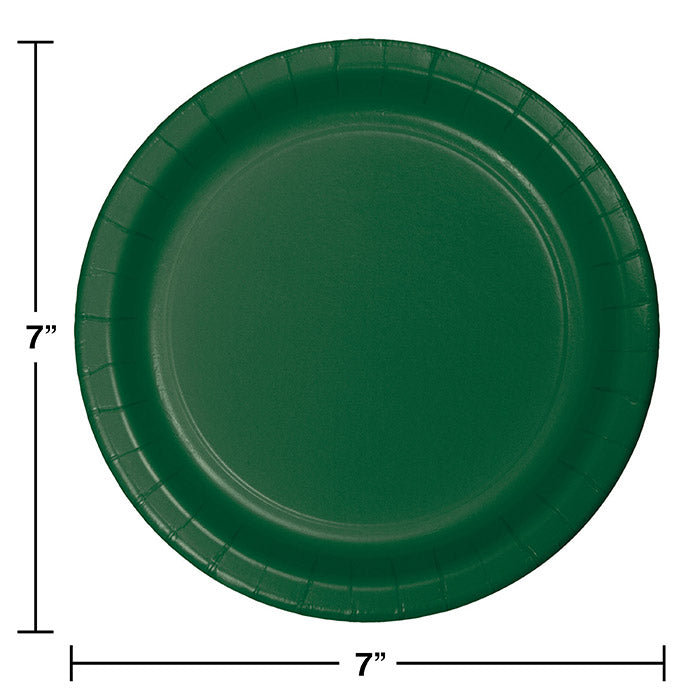 Party Decorations Hunter Green 7" Paper Dessert Plates, 24 ct